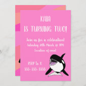 Orca Birthday Einladung (Vorne/Hinten)