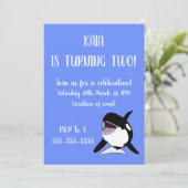 Orca Birthday Einladung (Stehend Vorderseite)