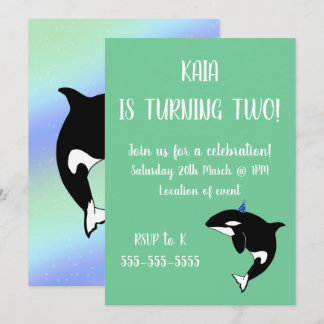 Orca Birthday Einladung