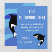 Orca Birthday Einladung (Vorne/Hinten)