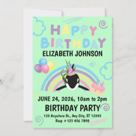 Orca Birthday Invitation in Green Einladung