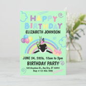 Orca Birthday Invitation in Green Einladung (Stehend Vorderseite)