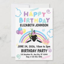 Orca Birthday Invitation in White