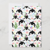 Orca Birthday Invitation in White Einladung (Rückseite)