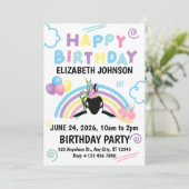 Orca Birthday Party Invitation in White Einladung (Stehend Vorderseite)