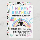 Orca Birthday Party Invitation in White Einladung (Vorne/Hinten)