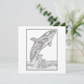 Orca Black and White Card Karte (Stehend Vorderseite)