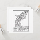 Orca Black and White Card Karte (Vorderseite/Rückseite Beispiel)