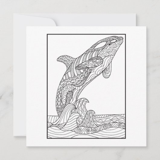 Orca Black and White Card Karte (Vorderseite)