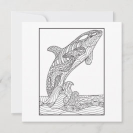 Orca Black and White Card Karte