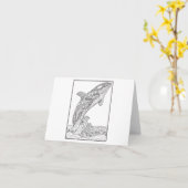 Orca Black and White Grußkarte Karte (Gelbe Blume)