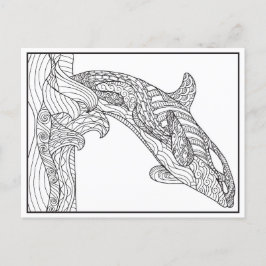 Orca Black and White Postcard Postkarte