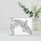 Orca Black and White Postcard Postkarte (Stehend Vorderseite)