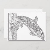 Orca Black and White Postcard Postkarte (Vorne/Hinten)