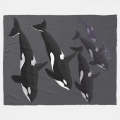 Orca Blanket Cool Killer Whale Art Fleece Blanket (Vorderseite (Horizontal))