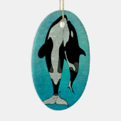 Orca Blue Keramik Ornament (Rechts)