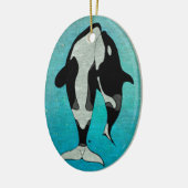 Orca Blue Keramik Ornament (Links)