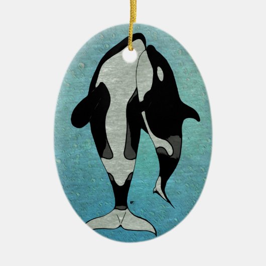 Orca Blue Keramik Ornament (Vorne)