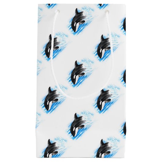 Orca Breaching Kleine Geschenktüte (Vorderseite)