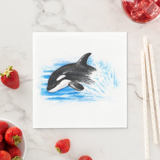 Orca Breaching Serviette (Beispiel)