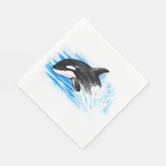 Orca Breaching Serviette (Ecke)