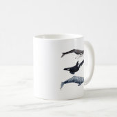 Orca, buckliger Wal und grauer Wal, Kaffeetasse (VorderseiteRechts)
