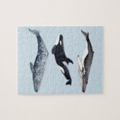 Orca, buckliger Wal und grauer Wal, Puzzle (Horizontal)