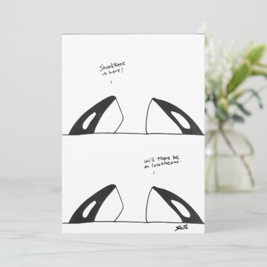 Orca-Cartoon Einladung (Stehend Vorderseite)