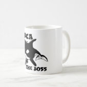 Orca Cartoon Stil lustige Illustration Kaffeetasse (VorderseiteRechts)