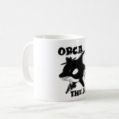 Orca Cartoon Stil lustige Illustration Kaffeetasse (Vorderseite Links)