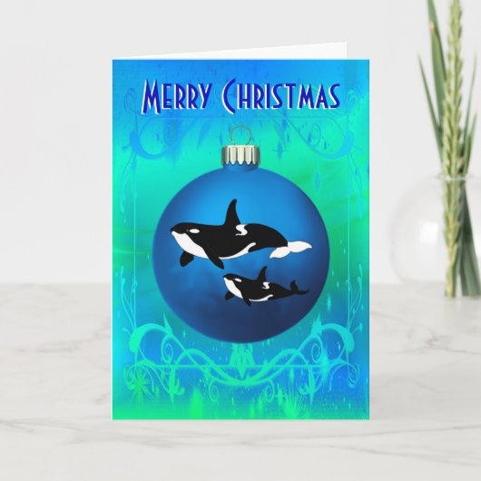 Orca Christmas - 7 Zoll x 5 Zoll Karte (Vorderseite)