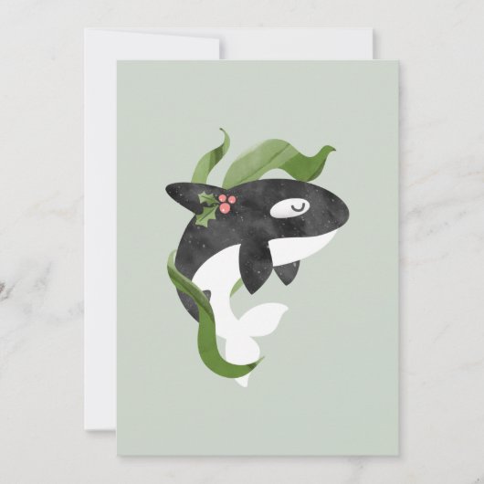Orca Christmas Feiertagskarte (Vorderseite)