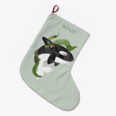 Orca Christmas Großer Weihnachtsstrumpf (Vorderansicht (hängend))