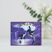 Orca Christmas Postkarte (Stehend Vorderseite)