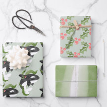 Orca Christmas Wrapping Paper Flat Sheet Set 3