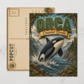 Orca Coastal Fjords POPCUT Postkarte (Vorne/Hinten)