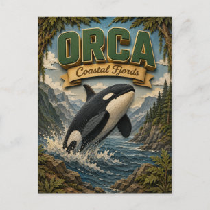 Orca Coastal Fjords POPCUT Postkarte
