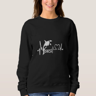 Orca Dolphin Whale Herzschlag Herzfrequenz Herzlin Sweatshirt