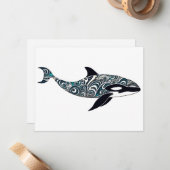 Orca doodle Small Mitteilungskarte (Vorderseite/Rückseite Beispiel)