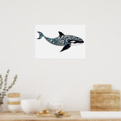 Orca doodle Small Poster (Küche)