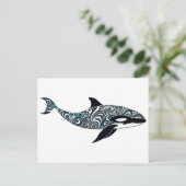 Orca doodle Small Postkarte (Stehend Vorderseite)