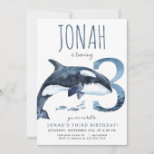 Orca Dritter Geburtstag Einladung (Vorderseite)