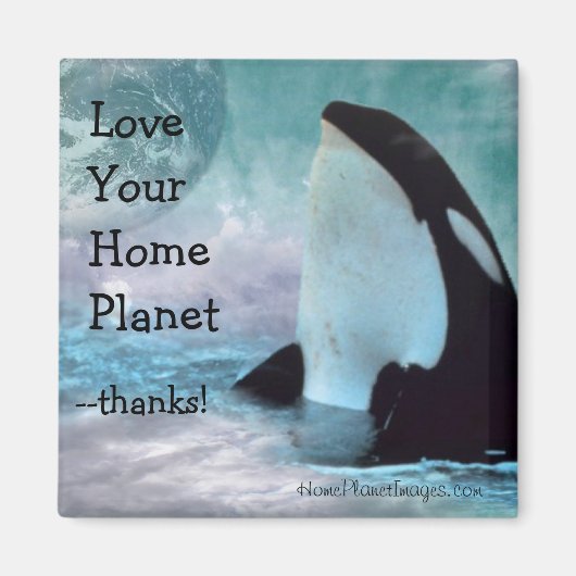 Orca Earth / Liebe Your Zuhause Planet Magnet (Vorne)