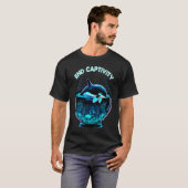Orca End Captivity Free The Orcas Marine Protectio T-Shirt (Vorne ganz)