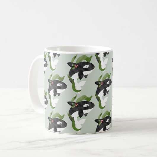 Orca Erste Weihnachtsfeier Tasse (Vorderseite Links)