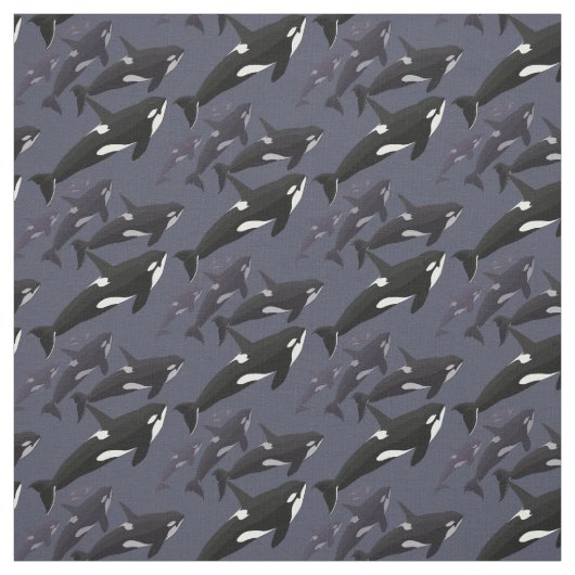 Orca Fabric Killer Whale Art Natural Leinen Fabrik Stoff (Muster)