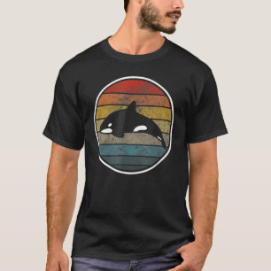 Orca-Familie Vintage Retro Art Schwertwal-Familie T-Shirt