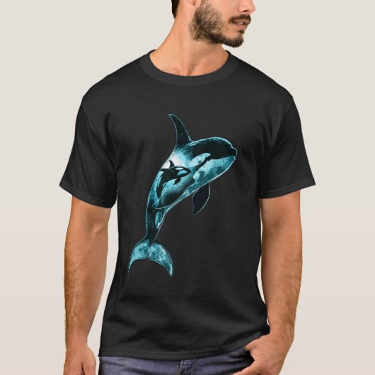 Orca-Fans Kunstdesign Schöner Schwertwal T-Shirt (Vorderseite)
