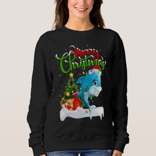Orca Fisch Lover Xmas Dekorationen Sweatshirt (Vorderseite)