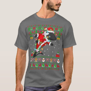 Orca-Fischliebhaber Xmas passendes Santa-hässliche T-Shirt
